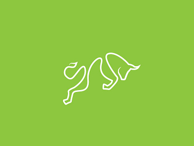 Bull action bull concept design line logo simple