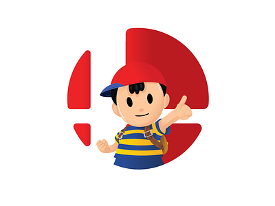 Ness Badge illustration melee ness smash smash bros super smash bros