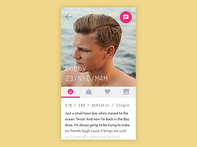 Daily UI #006 – User Profile 006 app daily daily ui dating graphic profile ui user profile visual