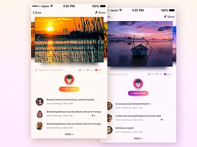 A Photo Sharing Interface app interface photo photograph scenery