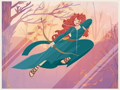 Merida brave character design illustrator merida vector wip