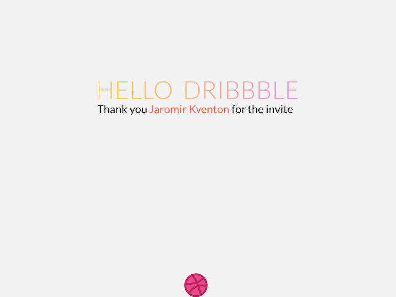 Hello Dribbble animation dribbble firstpost intro