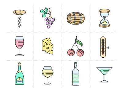 Wine icons icon vector wine