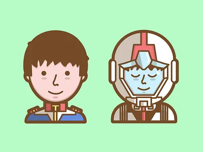 Amuro Ray 70s character gundam illustration japan space