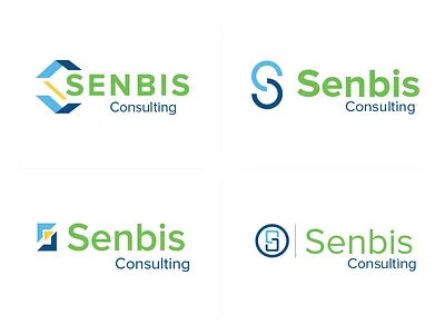 Logo concepts blue branding concept consulting design green logo s yellow