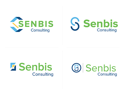Logo concepts blue branding concept consulting design green logo s yellow
