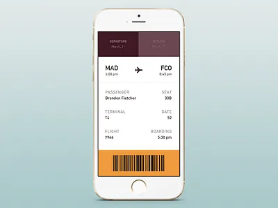 Daily UI #24 - Boarding Pass app design boarding pass daily ui dailyui mobile ui design user interface design