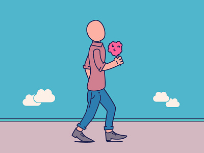Cotton Candy Walk character clouds cotton candy flat illustration walk