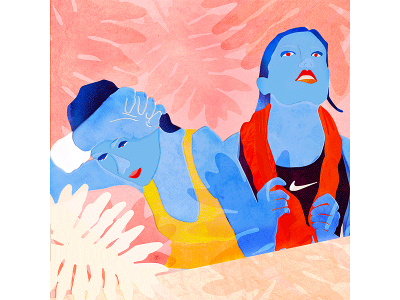 Sweat Sisters Animation animatedgif exercise fierce illustration nike papercraft sweat