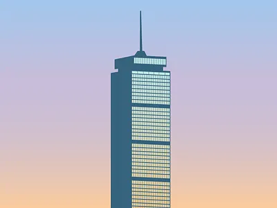 Boston Prudential Tower boston gradient illustration skyline