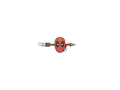 Arrow Shot arrow blood deadpool head illustration line red rosek