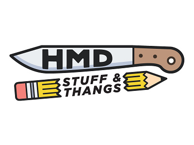 HMD Stuff & Thangs Logo 2.0 branding line art logo machete pencil vector