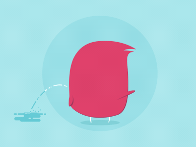 Birdy Pee animation bird birdy cute flat fun gif illustration pee