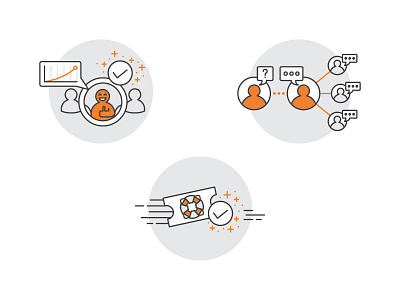 Help Desk Icons data help desk icons illustration line line icons lines orange ticket