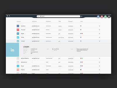 give - digital legacy dashboard design digital flat give heritage legacy list social ui view