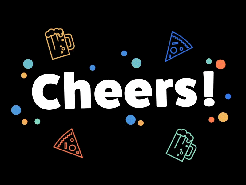 5,000 Followers animation beer followers gif pizza thanks