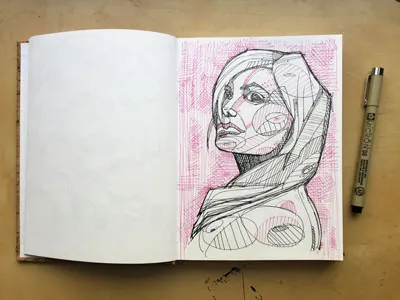 Here’s looking at you kid drawing figure hatching illustration ink practice sakura sketchbook study