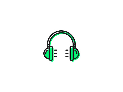 Headphones 1 colour design headphones icon iconography linework music