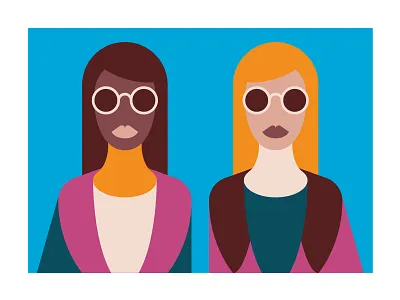 Shade art clothing color design fashion fun hair illustration pop shade sunglasses women