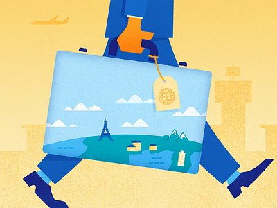 Suitcase globe illustration suitcase travel