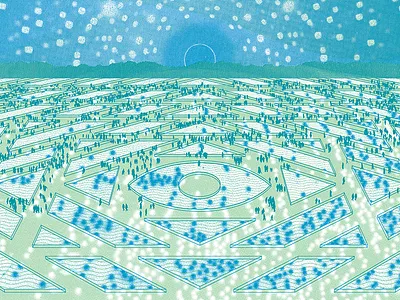 M / DCFC epic eye landscape poster reflections screen print sky