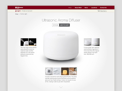 Daily UI 012 – E-Commerce (Single Item) aroma light daily ui daily ui 012 ecommerce muji