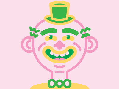 Goober bowtie cool green guy hat illustration illustrator pink smile stroked trendy yellow