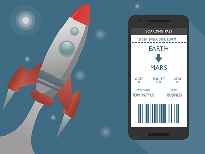 Daily UI Day 024 - Boarding Pass 100 dailyui design illustration sketch ui