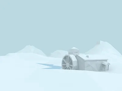 Rivers_004 3d 3d design abstract cabin flat design illustration low poly mountains nature river wireframe