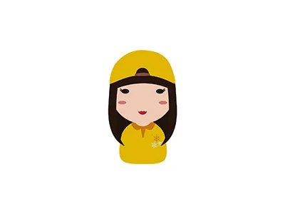Character 10 asian character design flat girl vector