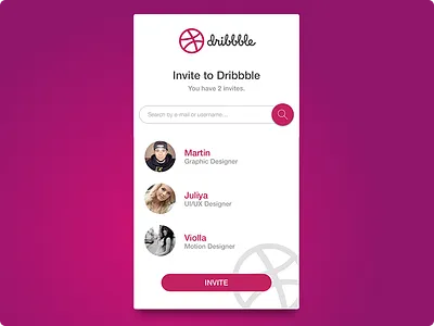 Day 021 - Dribbble Invitation Modal 100days card dribbble interface invite ui