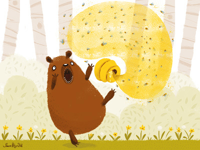 Bear & Bees animals bear bees illustration kidlitart nature