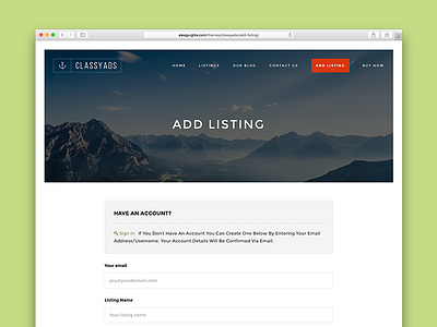 Add Listing UI - ClassyAds WordPress Theme ads advertising business classified classified ads directory listing