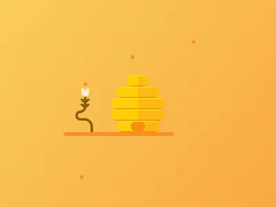 Beehive beehive bees flower honey icons illustration tulip ui ux vector yello