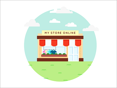 MY STORE ONLINE clothing flat illustration shadow shop shopping store vector