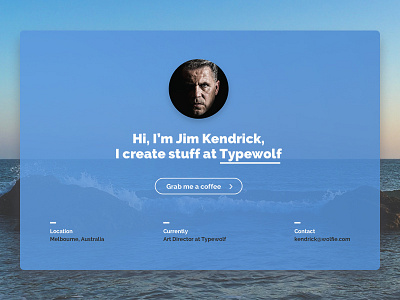 Personal Website blue clean hero interface personal portfolio promo ui web