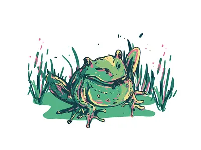 Frog art colorful digital frog illustration painting psychedelic vector