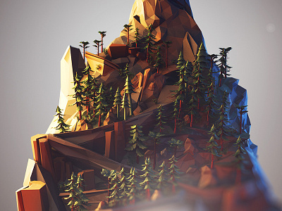 Mountain low poly mountain polygons