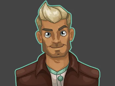 Man avatar #3 anna ivanova avatar cartoon character concept art flash game art nikita oscolcov personage pykodelbi treasure hunters