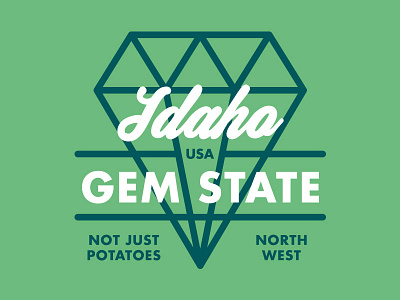 Gem State draplin gem state id idaho idahome north west potatoes tee thick lines tshirt usa