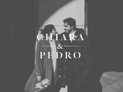 Chirara & Pedro black and white logo love photography serif typography wedding
