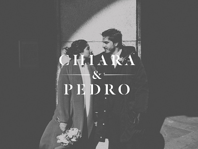 Chirara & Pedro black and white logo love photography serif typography wedding