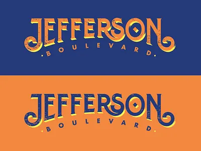Jefferson Boulevard boulevard dimensional shadow jefferson lettering logo shadow typography