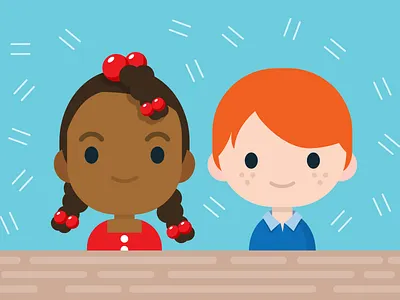 Cute Kids character design illustration vector