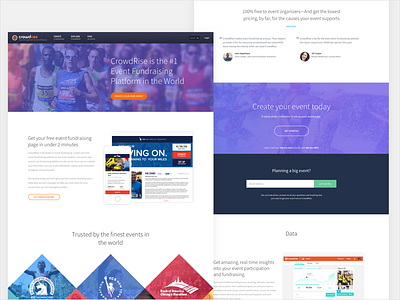 CrowdRise Event Managers Page creative fundraising gradient homepage product startup startup marketing ui ux web site