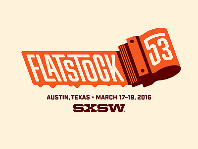 Flatstock 53 austin dan kuhlken dkng logo nathan goldman screen printing screenprinting squeegee sxsw texas typography vector