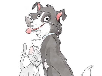 fwends best friends border collie cat character design dog friends nugget pets