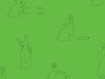 Bunnies + Science bunnies illustration pattern rabbits science stem