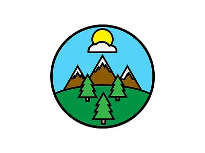 Mountains Patch design graphic graphic design illustrator lines mountain patch shapes