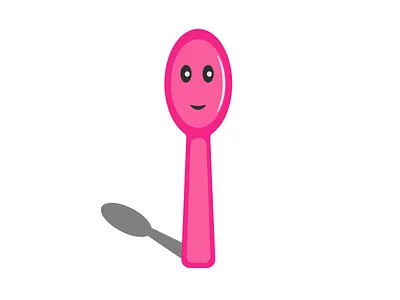 Spoonie character dribbble theme pink shadow spoon